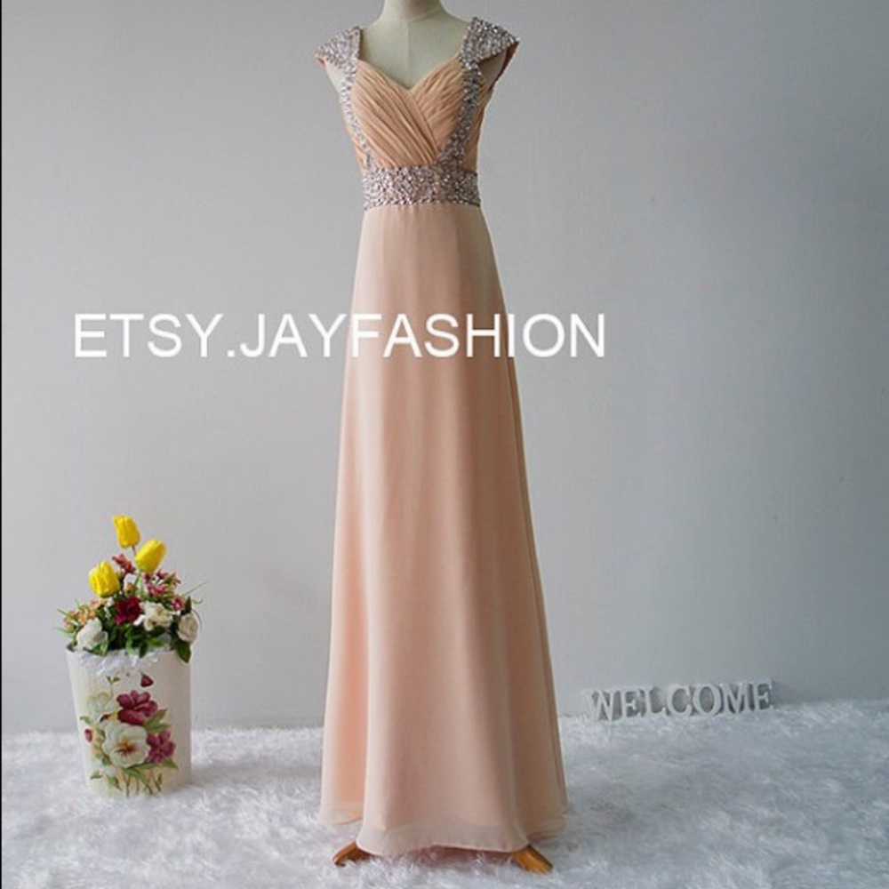 PROM✨Champagne Beaded Dress